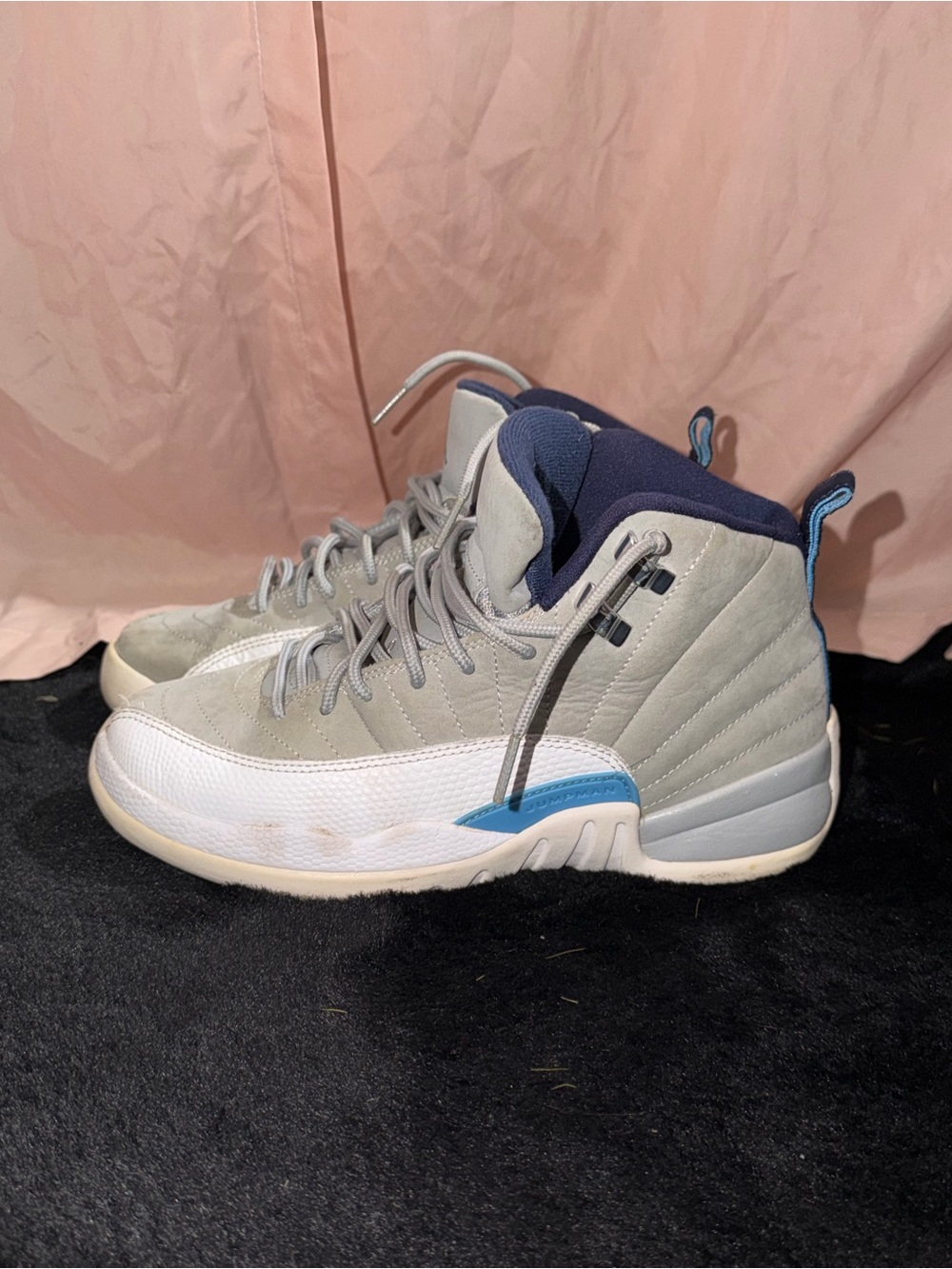 Jordan Men's Gray, White and Blue High-Top Basketball Shoes